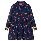 Girls' long-sleeved dress 140 navy blue