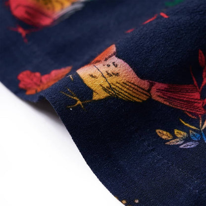 Kinderjurk met lange mouwen 140 marineblauw 140