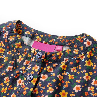 Kinderjurk met lange mouwen 92 marineblauw 92