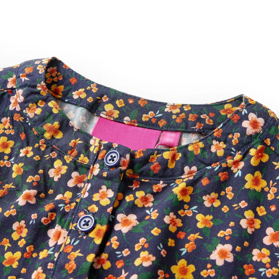 Kinderjurk met lange mouwen 92 marineblauw 92