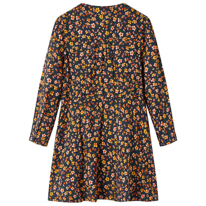 Kinderjurk met lange mouwen 116 marineblauw
