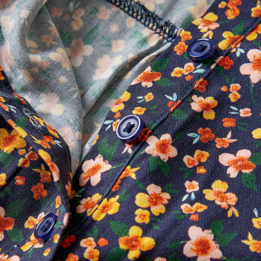 Kinderjurk met lange mouwen 116 marineblauw
