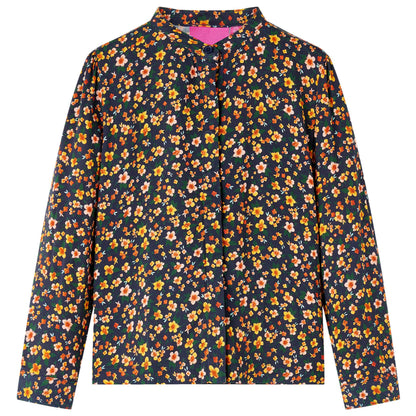 Kinderoverhemd met bandkraag 104 marineblauw 104