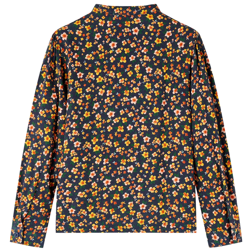 Kinderoverhemd met bandkraag 104 marineblauw 104