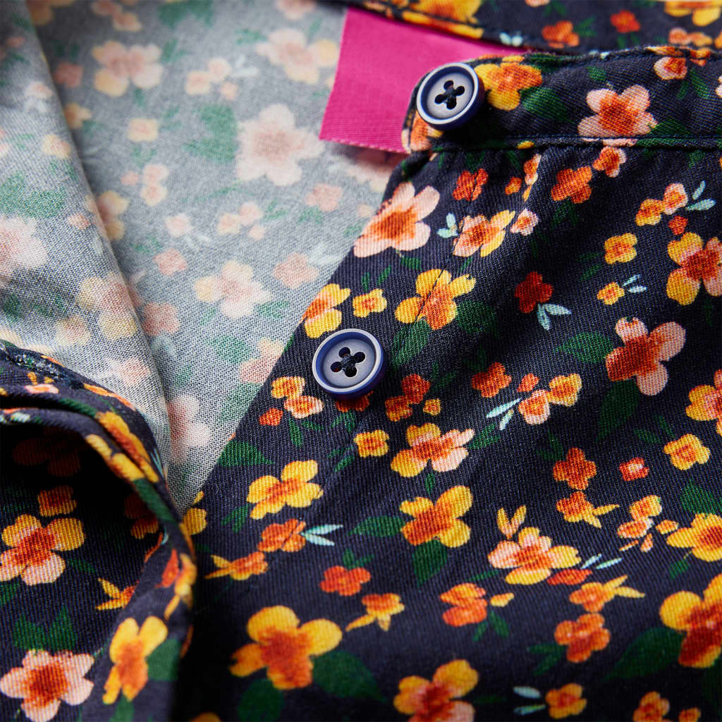 Kinderoverhemd met bandkraag 116 marineblauw 116