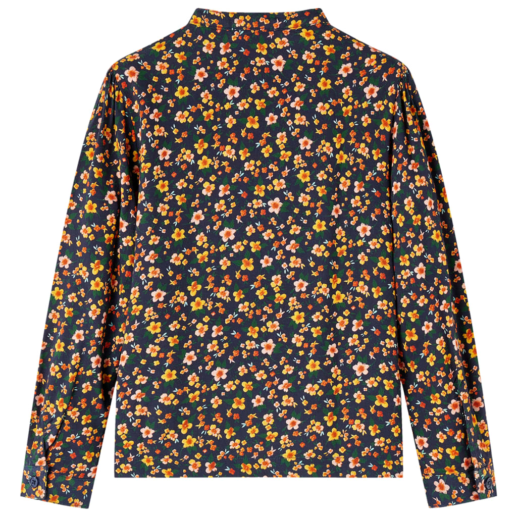 Kinderoverhemd met bandkraag 128 marineblauw 128