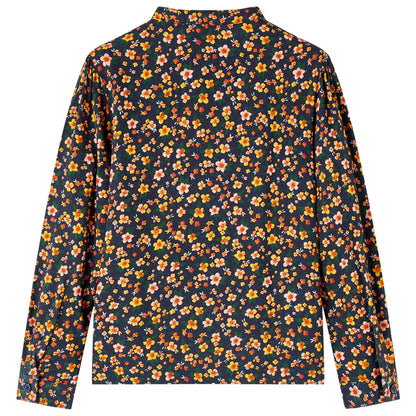 Kinderoverhemd met bandkraag 140 marineblauw