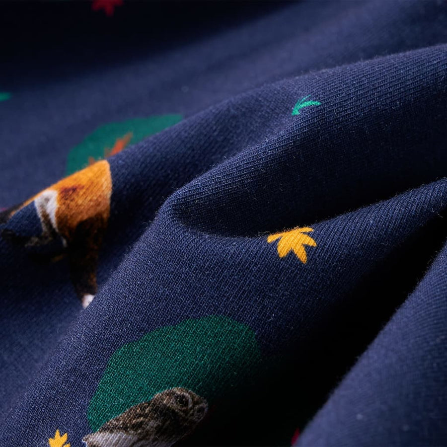 Kinderjurk lange mouwen en trekkoord 128 marineblauw 128