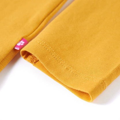 Kindershirt met lange mouwen 92 okerkleurig Oker
