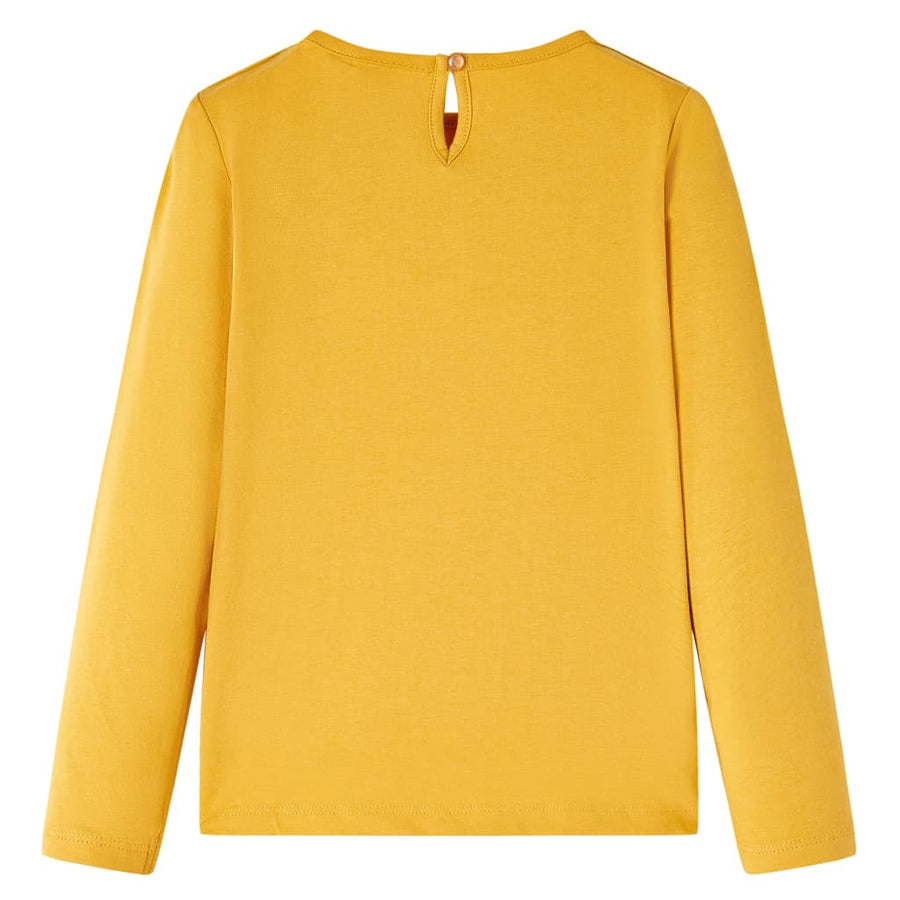 Kindershirt met lange mouwen 116 okerkleurig Oker