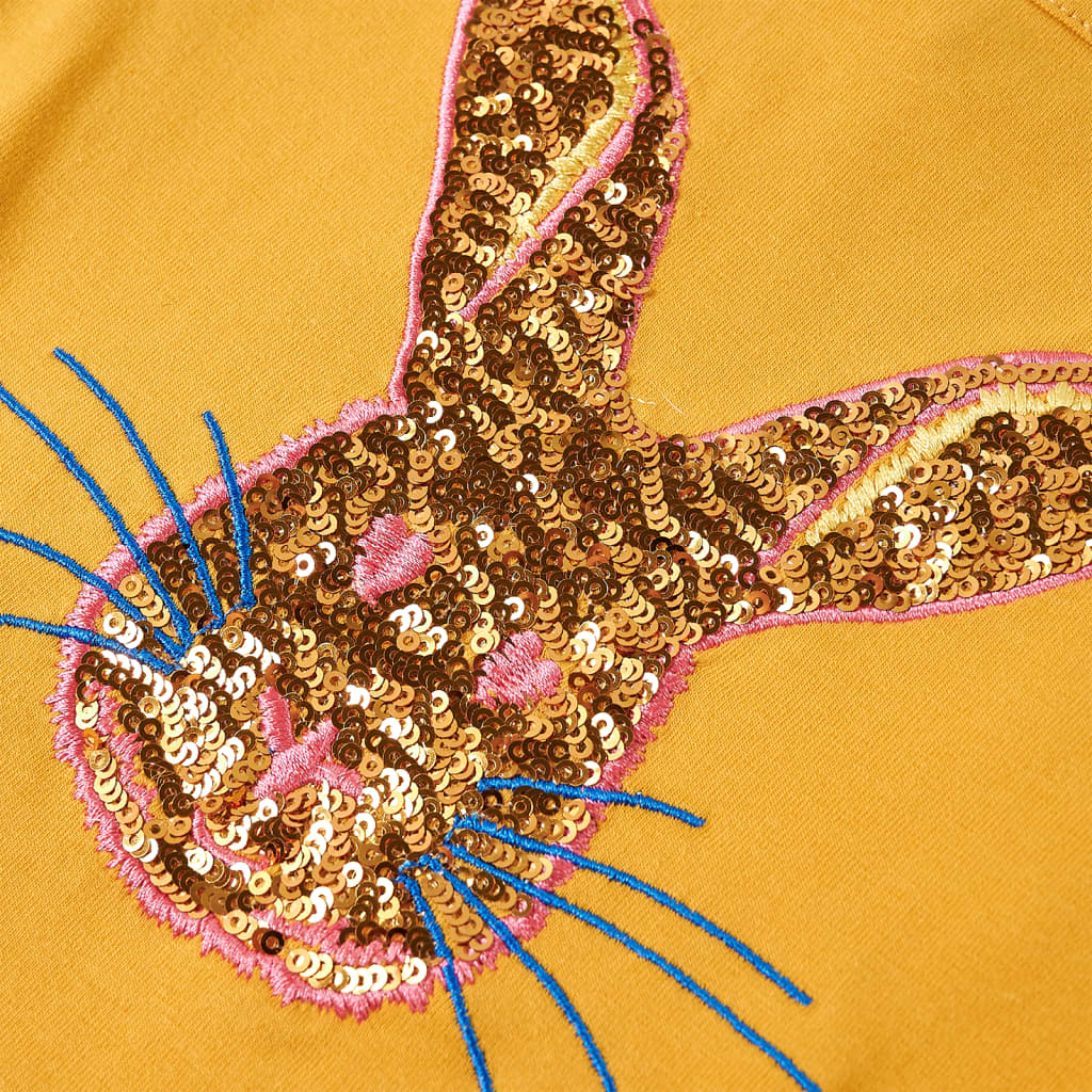 Kindershirt met lange mouwen 116 okerkleurig Oker