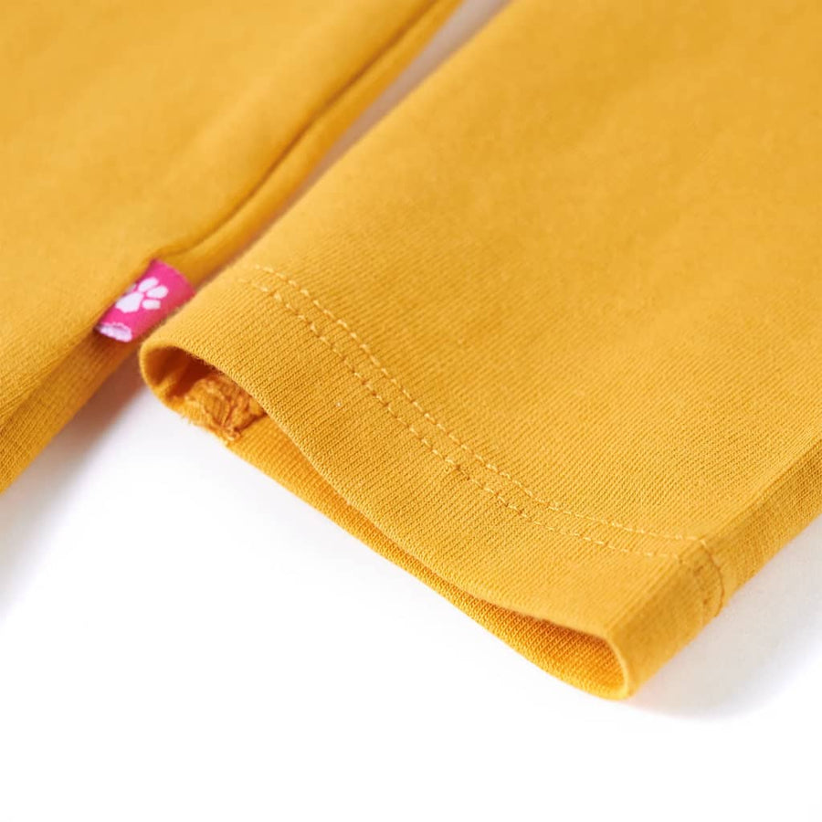 Kindershirt met lange mouwen 116 okerkleurig Oker