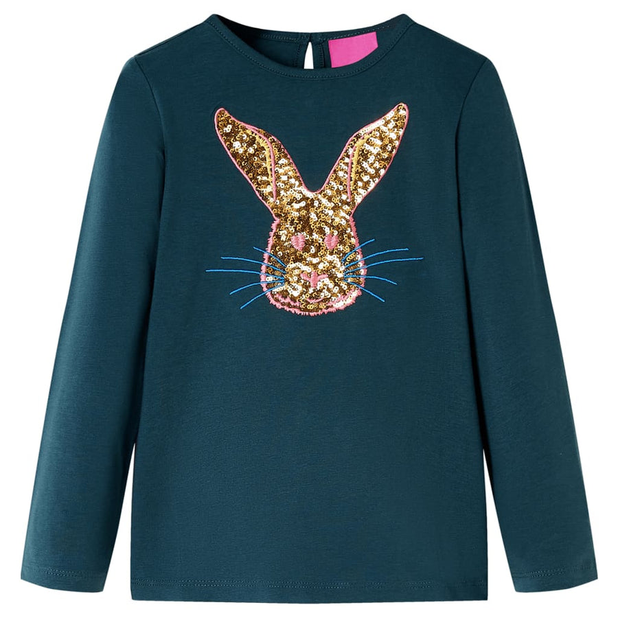 Kindershirt met lange mouwen 104 donkergroen Groen 104