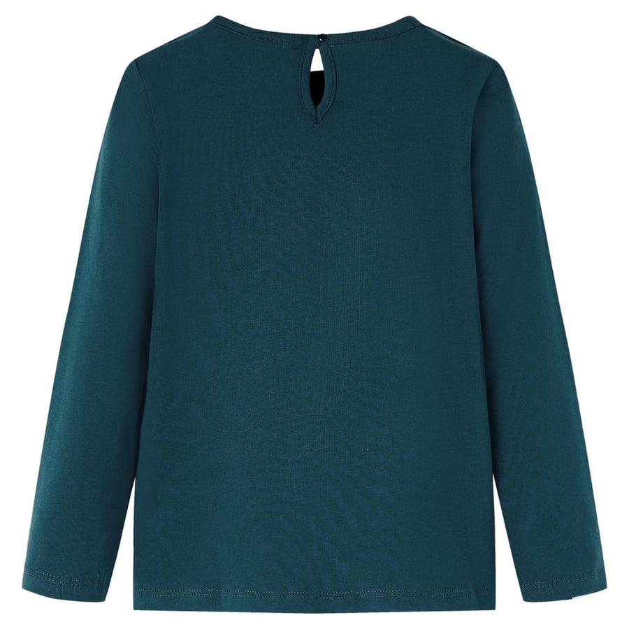 Kindershirt met lange mouwen 104 donkergroen Groen 104