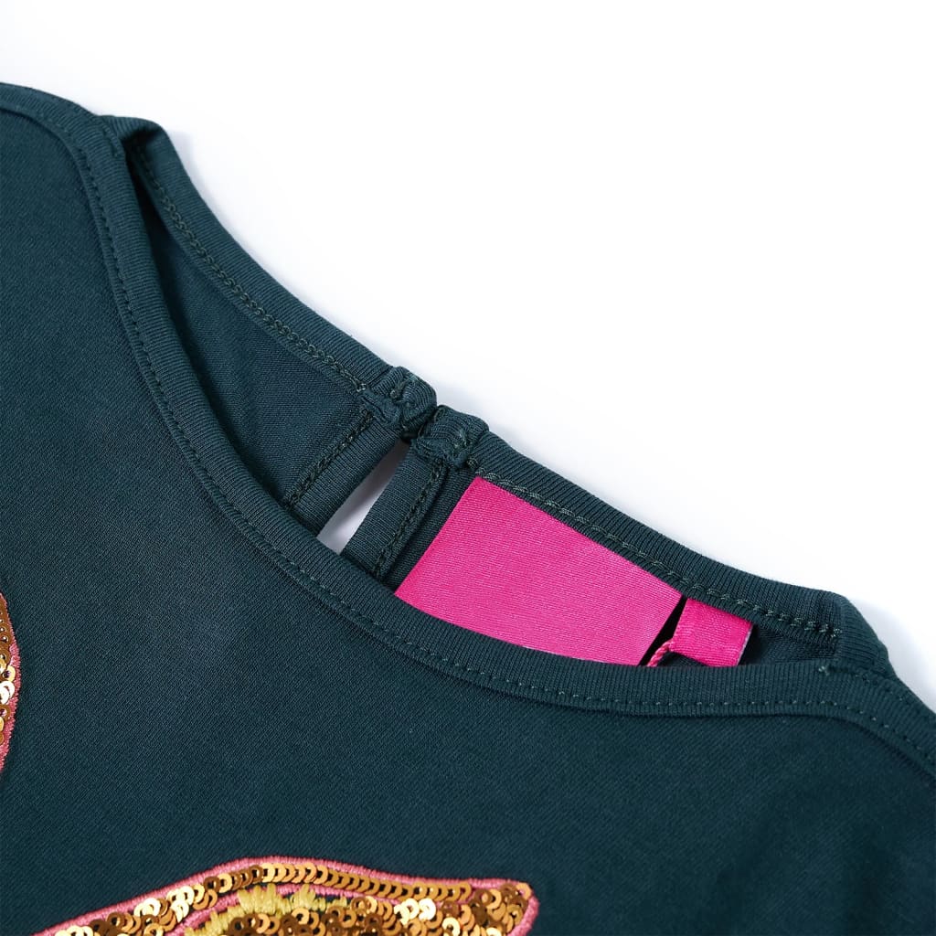 Kindershirt met lange mouwen 104 donkergroen Groen 104