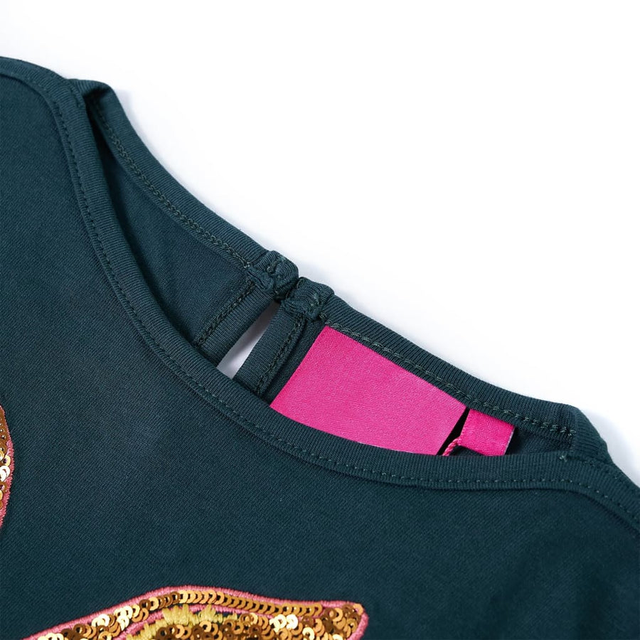 Kindershirt met lange mouwen 104 donkergroen Groen 104