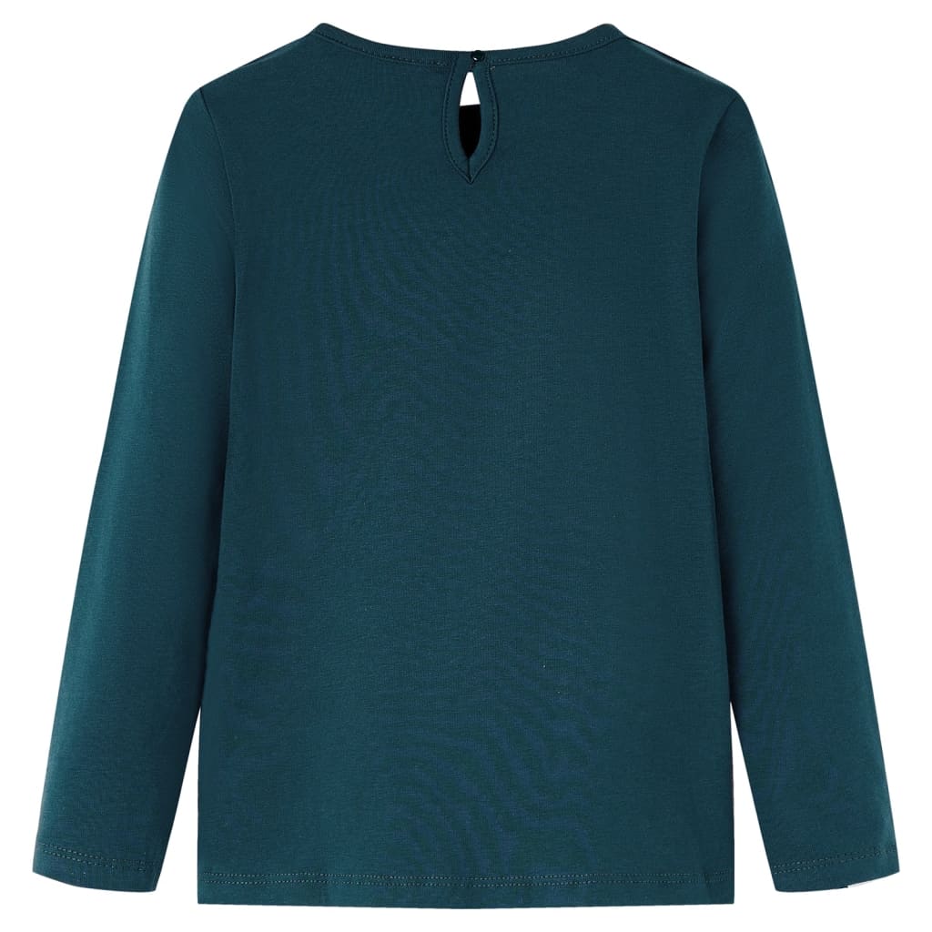 Kindershirt met lange mouwen 128 donkergroen Groen 128