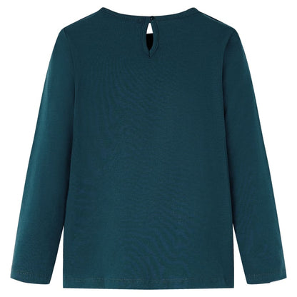 Kindershirt met lange mouwen 128 donkergroen Groen 128