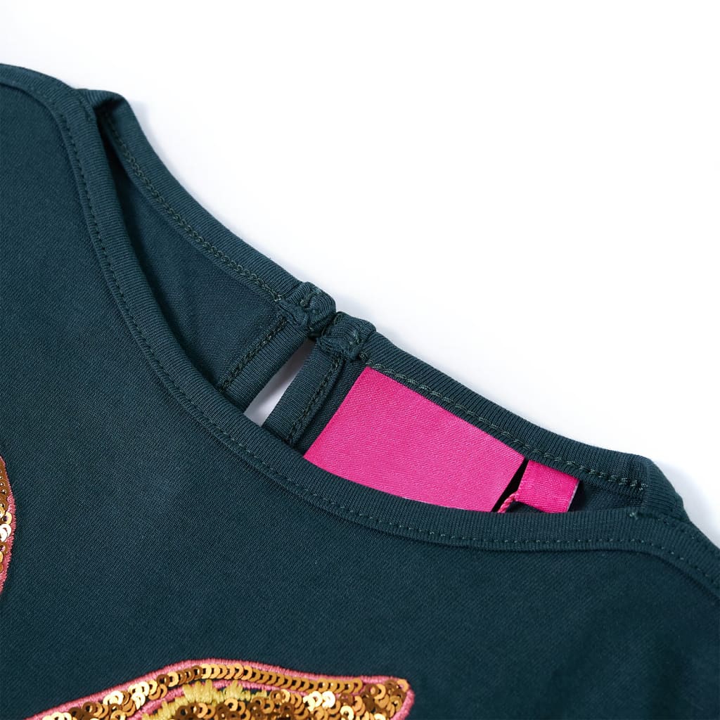 Kindershirt met lange mouwen 128 donkergroen Groen 128