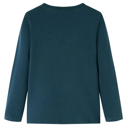 Kindershirt met lange mouwen 104 donkergroen Groen 104