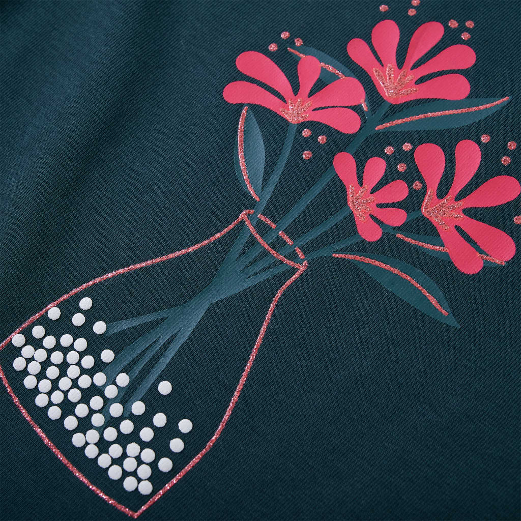 Kindershirt met lange mouwen 104 donkergroen Groen 104