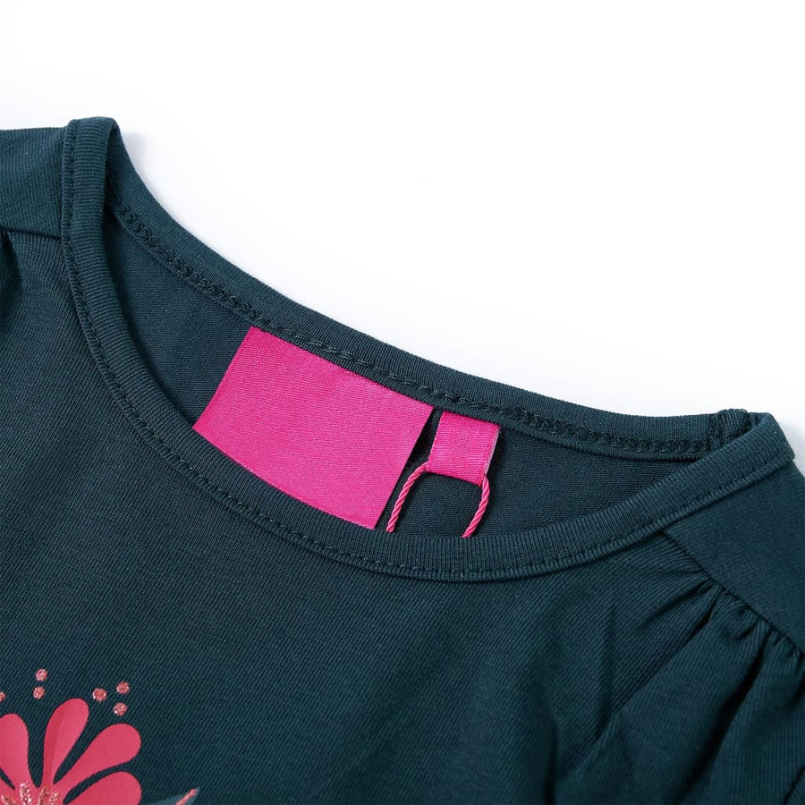 Kindershirt met lange mouwen 116 donkergroen Groen 116