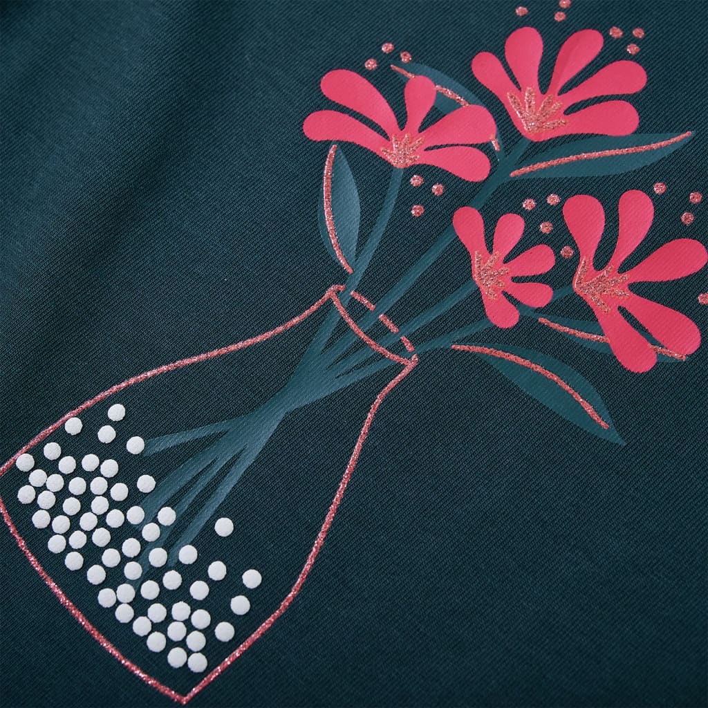 Kindershirt met lange mouwen 116 donkergroen Groen 116