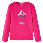 Kindershirt lange mouwen 104 fel roze