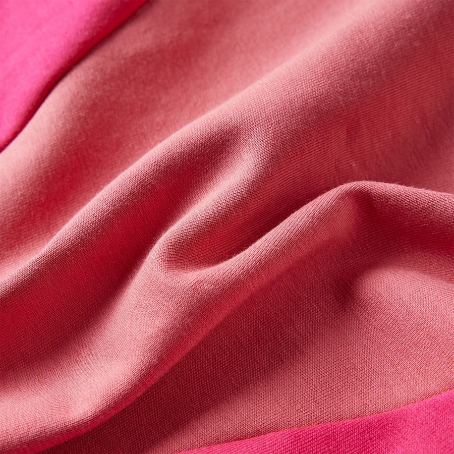 Kindertrui kleurenblok 128 roze en hennakleurig
