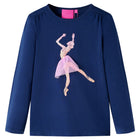 Kindershirt lange mouwen 92 marineblauw