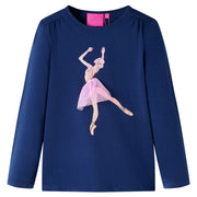 Kindershirt lange mouwen 92 marineblauw