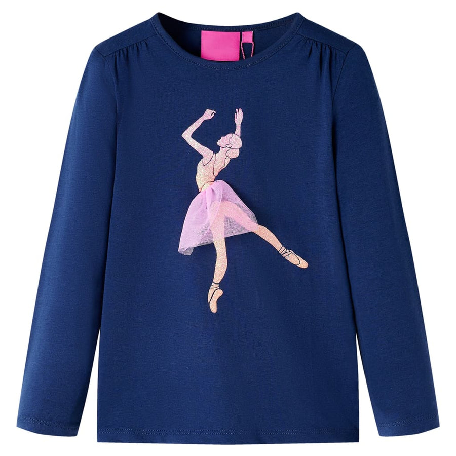 Kindershirt met lange mouwen 92 marineblauw Marineblauw