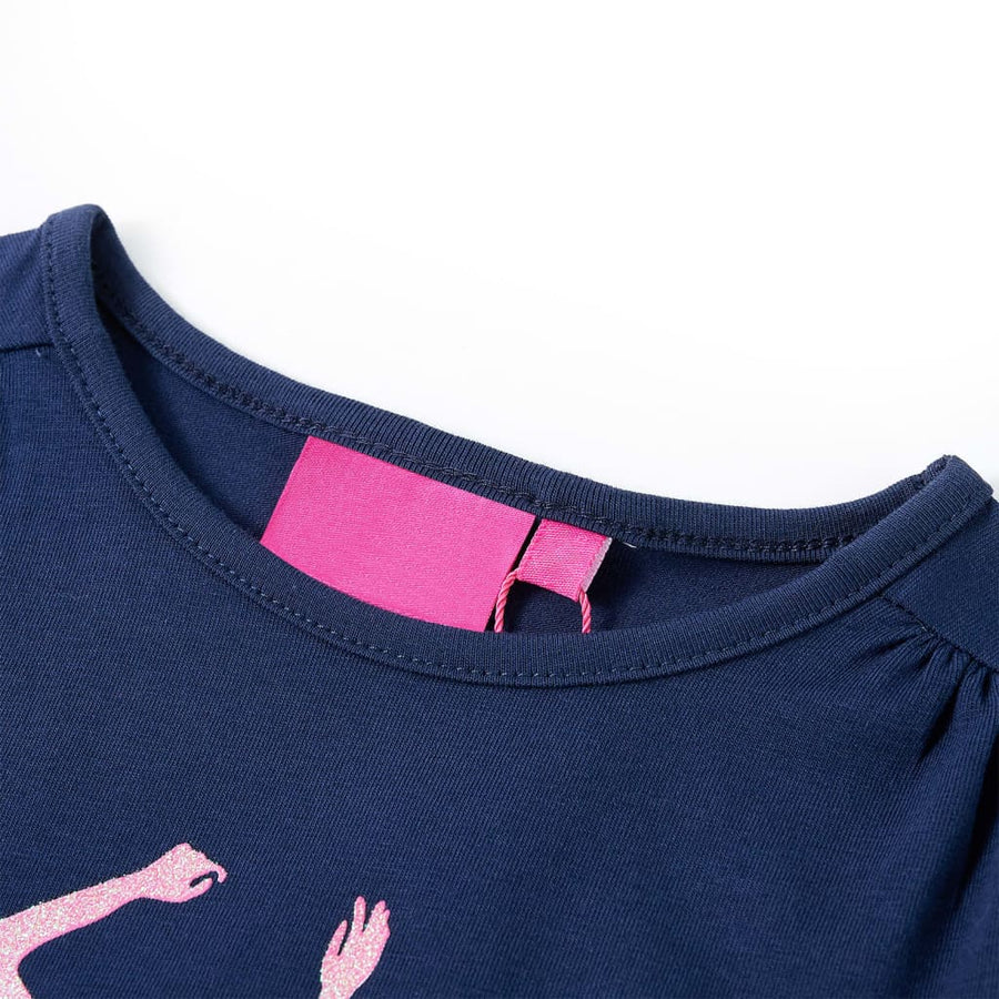 Kindershirt met lange mouwen 128 marineblauw Marineblauw 128