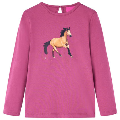 Kindershirt met lange mouwen 92 frambooskleurig Framboos