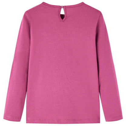 Kindershirt met lange mouwen 92 frambooskleurig Framboos