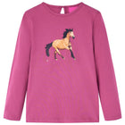 Children's long-sleeved shirt size 140, raspberry