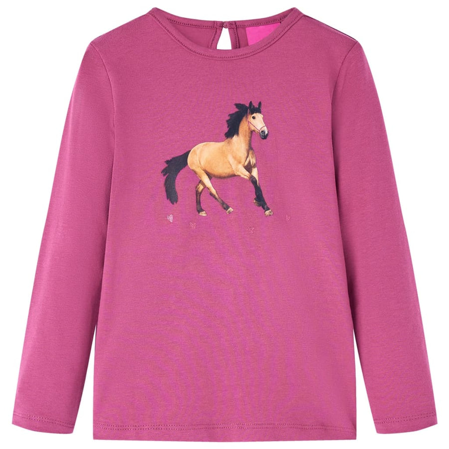 Kindershirt met lange mouwen 140 frambooskleurig Framboos 104