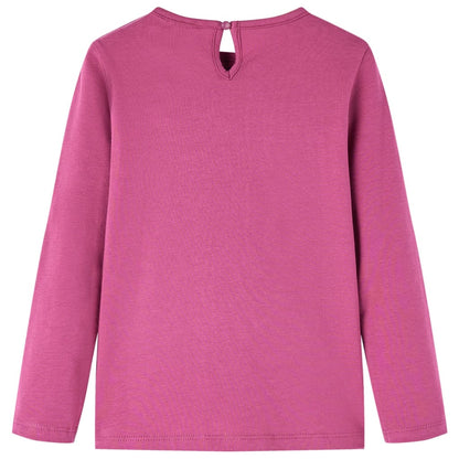 Kindershirt met lange mouwen 140 frambooskleurig Framboos 104