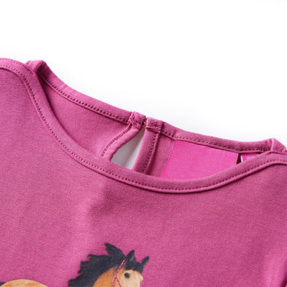 Kindershirt met lange mouwen 140 frambooskleurig Framboos 104