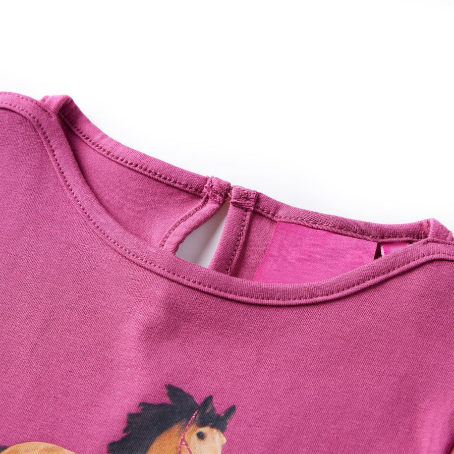 Kindershirt met lange mouwen 140 frambooskleurig Framboos 104
