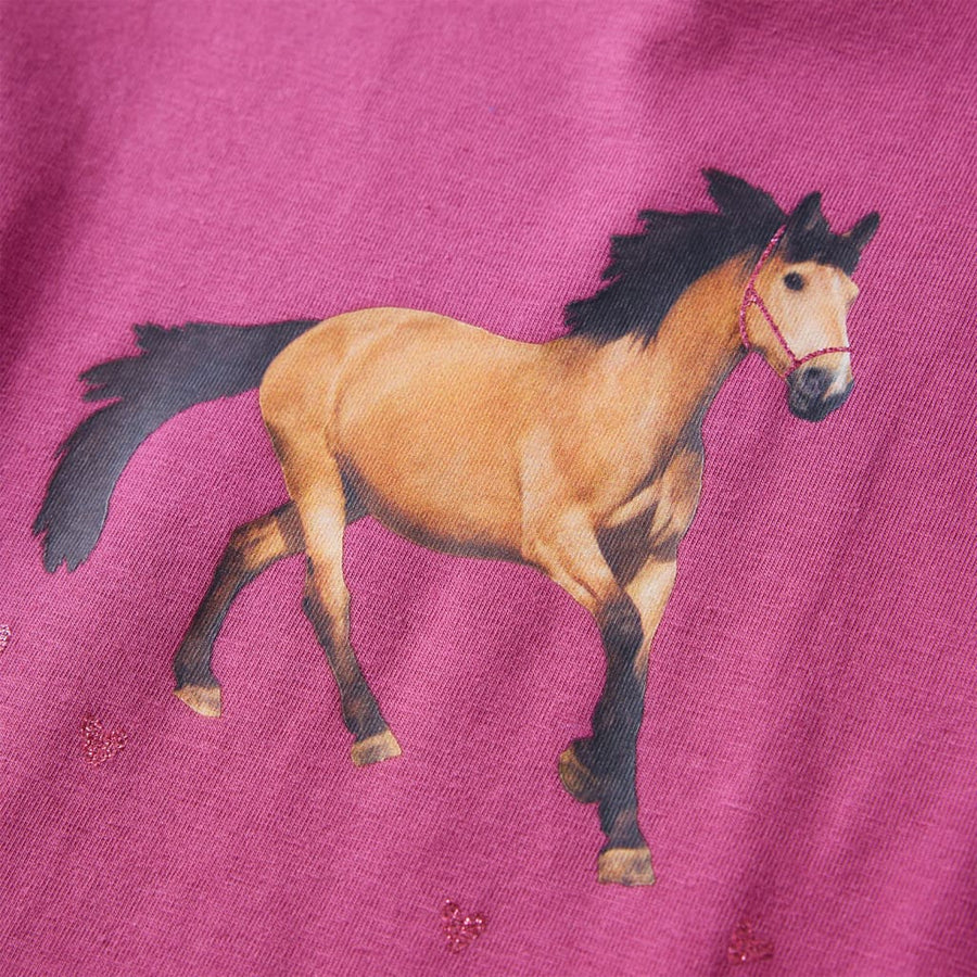 Kindershirt met lange mouwen 140 frambooskleurig Framboos 104