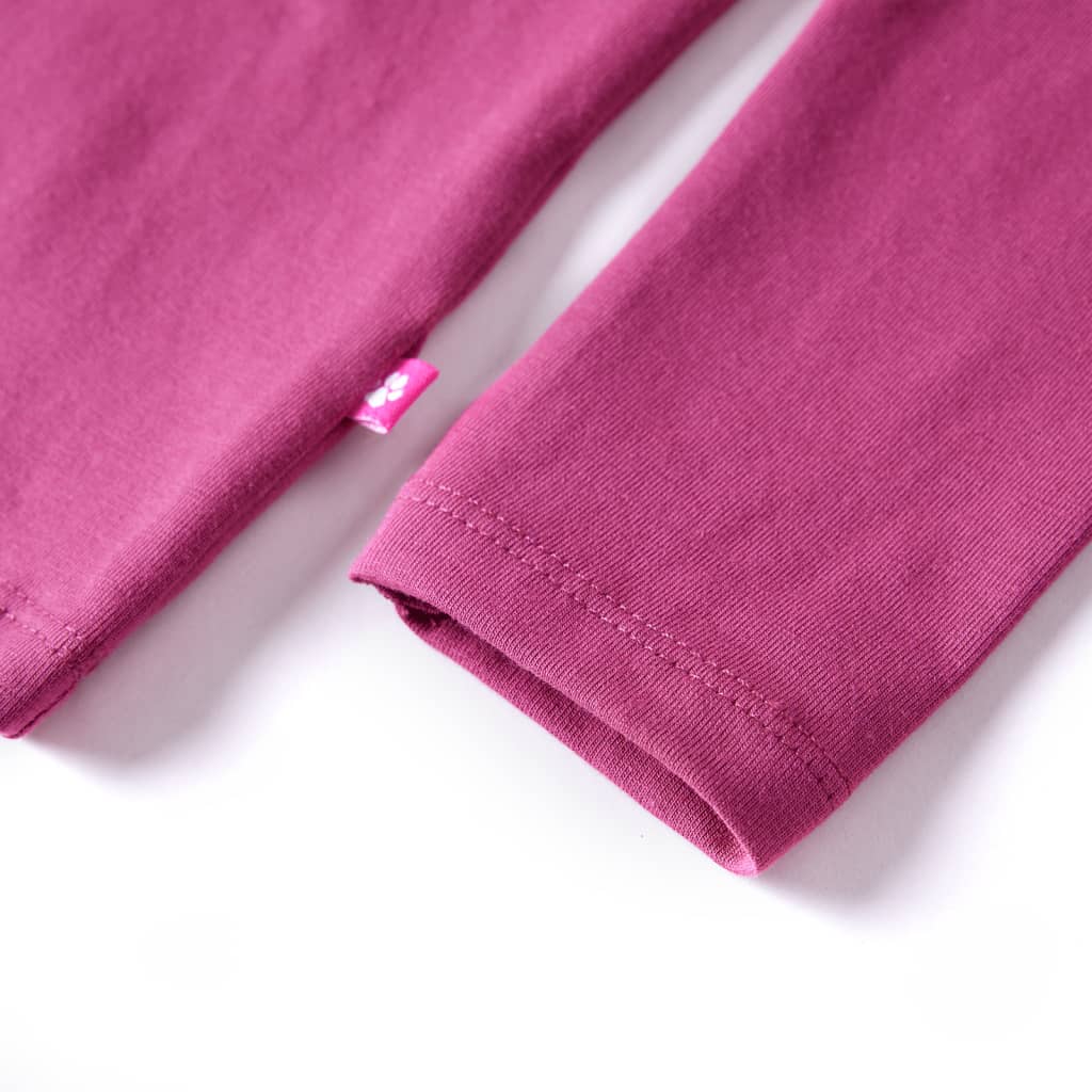 Kindershirt met lange mouwen 140 frambooskleurig Framboos 104