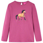 Kindershirt lange mouwen 116 framboos