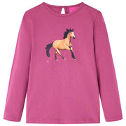 Kindershirt lange mouwen 116 framboos