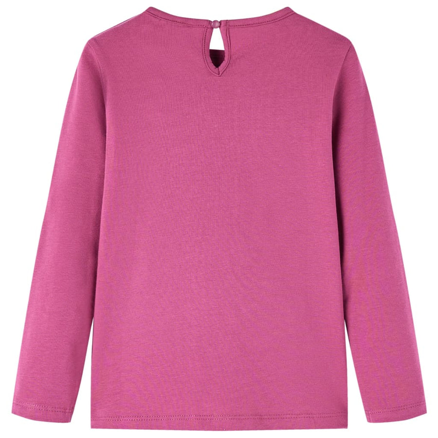 Kindershirt met lange mouwen 116 frambooskleurig Framboos