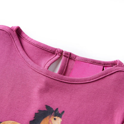 Kindershirt met lange mouwen 116 frambooskleurig Framboos