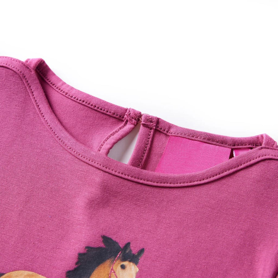 Kindershirt met lange mouwen 116 frambooskleurig Framboos