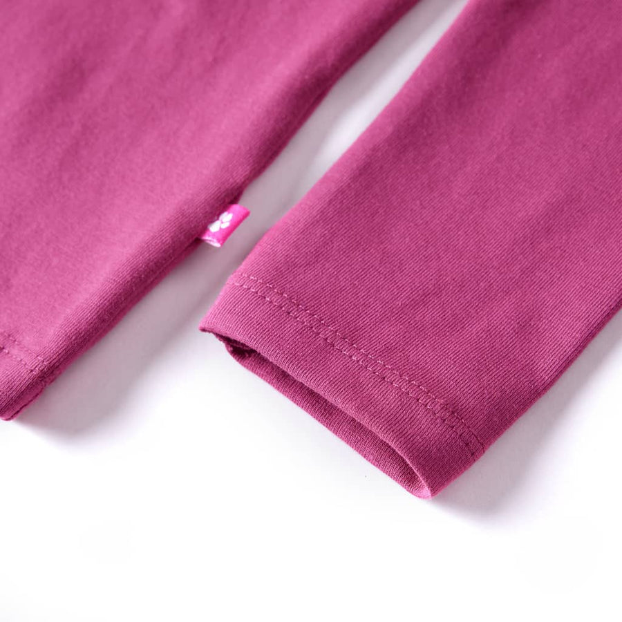 Kindershirt met lange mouwen 116 frambooskleurig Framboos