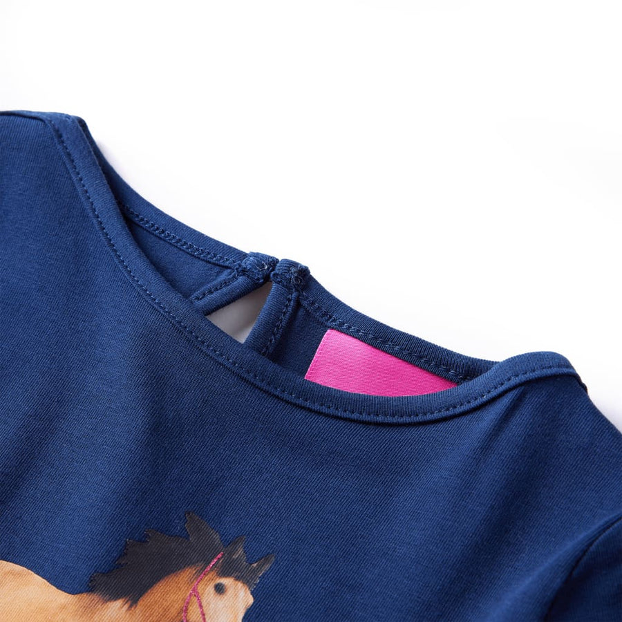 Kindershirt met lange mouwen 92 marineblauw Marineblauw 92