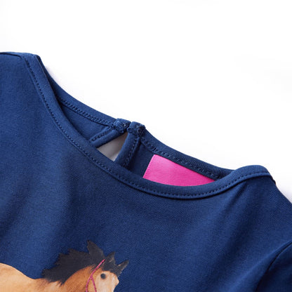 Kindershirt met lange mouwen 104 marineblauw Marineblauw